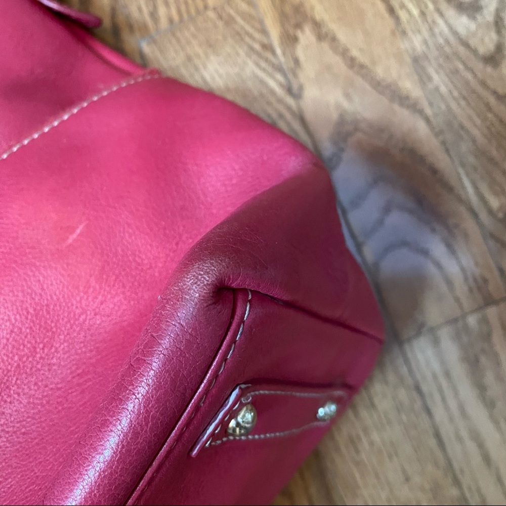 Dooney & Bourke Dillan double pocket satchel in dark pink - Picture 8 of 16